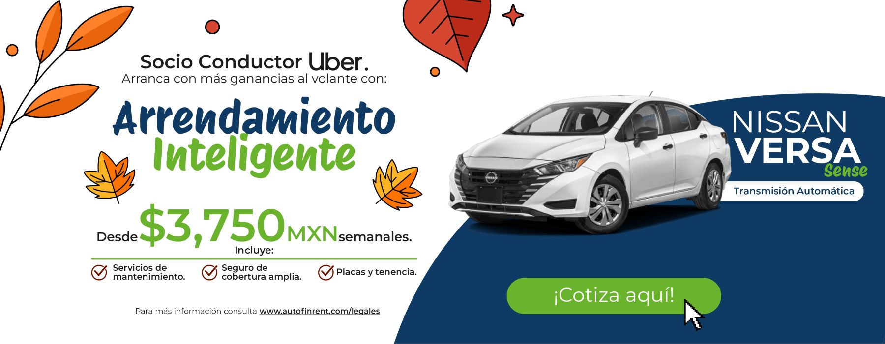Cotiza NISSAN Versa Transmisión Automática