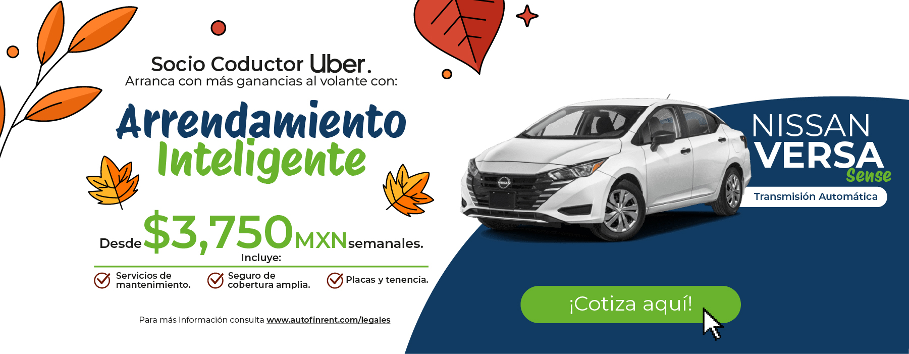 Cotiza NISSAN Versa Transmisión Automática